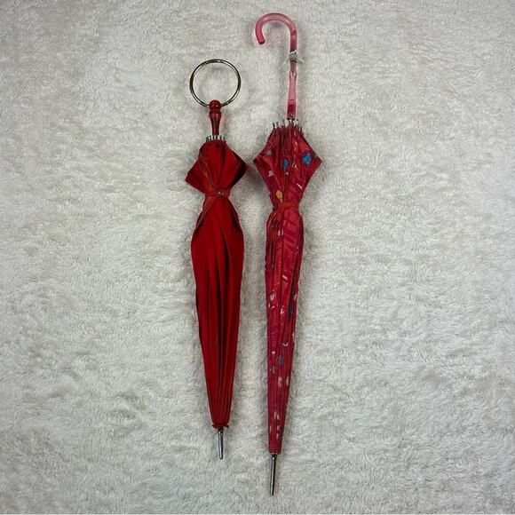 Antique Vintage 1850s Victorian pagoda parasol Lucite handle - 2 umbrellas - Picture 2 of 15